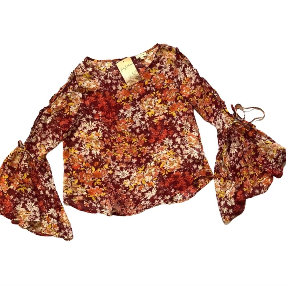 Lily White Bell Sleeve Boho Top